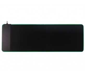 Alfombrilla para raton q-connect gaming con cargador inalambrico e iluminacion rgb color negro 800x300x4 mm