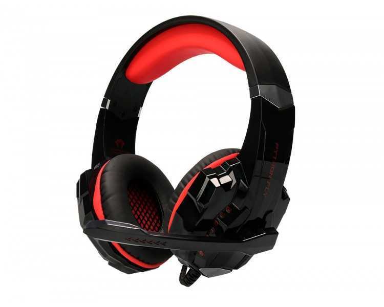 Auricular q-connect gaming con microfono ajustable e iluminacion led color negro
