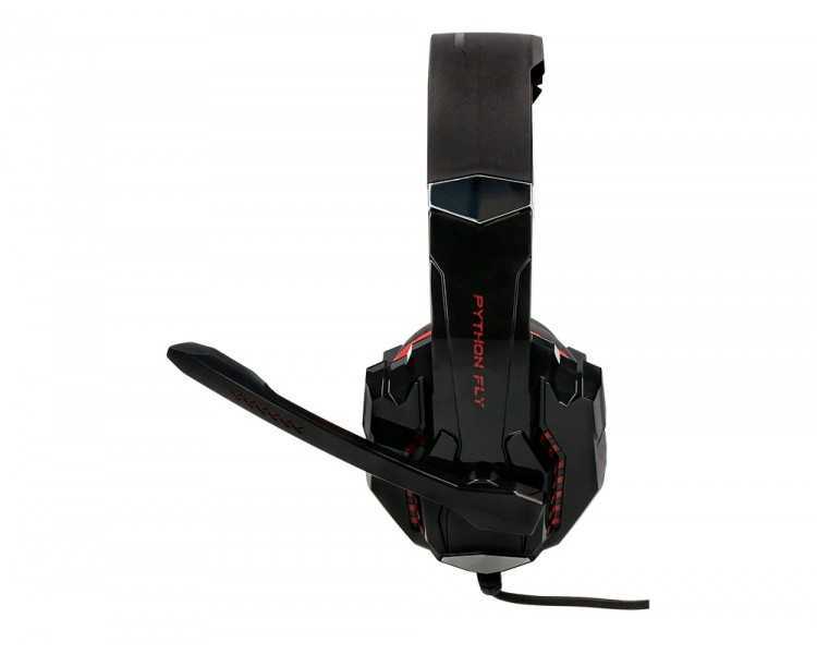 Auricular q-connect gaming con microfono ajustable e iluminacion led color negro