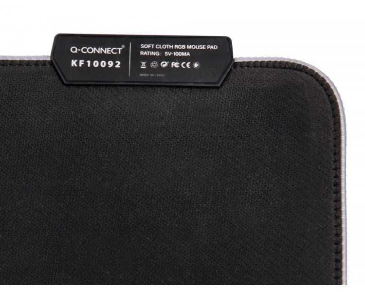 Alfombrilla para raton q-connect gaming iluminacion led conexion usb color negro 350x250x3 mm