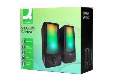 Altavoces q-connect gaming blu etooth con iluminación rgb potencia maxima 2x3w control de volumen color negro
