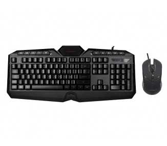 Set teclado y raton q-connect gaming con cable e iluminacion led color negro