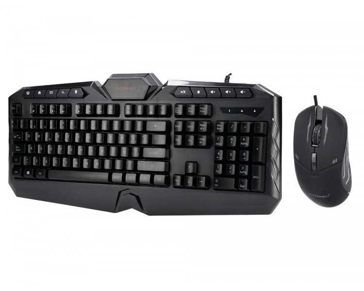 Set teclado y raton q-connect gaming con cable e iluminacion led color negro