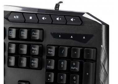 Set teclado y raton q-connect gaming con cable e iluminacion led color negro