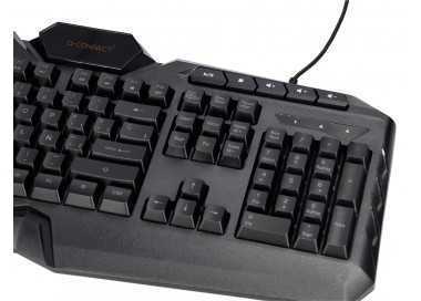 Set teclado y raton q-connect gaming con cable e iluminacion led color negro