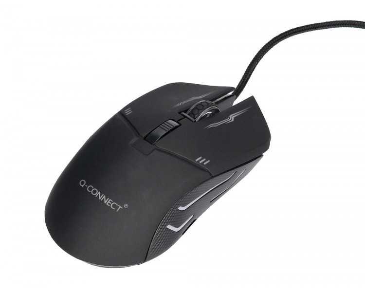 Set teclado y raton q-connect gaming con cable e iluminacion led color negro