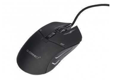 Set teclado y raton q-connect gaming con cable e iluminacion led color negro