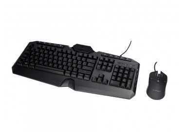 Set teclado y raton q-connect gaming con cable e iluminacion led color negro