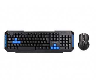 Set teclado y raton q-connect inalambrico compatible windows color negro