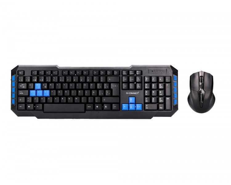 Set teclado y raton q-connect inalambrico compatible windows color negro