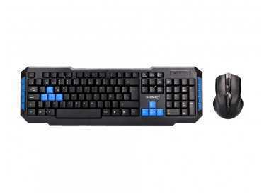 Set teclado y raton q-connect inalambrico compatible windows color negro