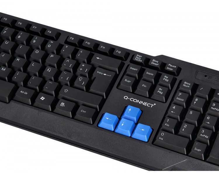 Set teclado y raton q-connect inalambrico compatible windows color negro