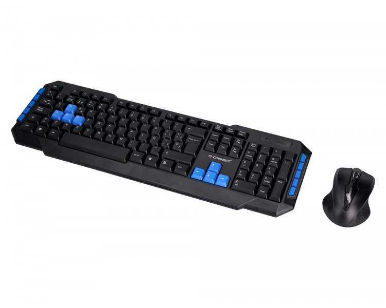 Set teclado y raton q-connect inalambrico compatible windows color negro