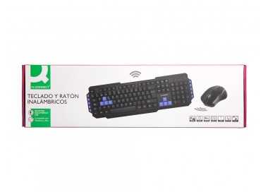 Set teclado y raton q-connect inalambrico compatible windows color negro