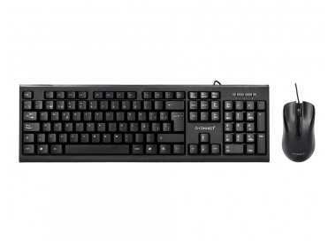 Set teclado y raton q-connect con cable color negro
