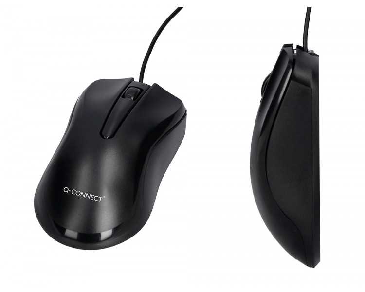 Set teclado y raton q-connect con cable color negro