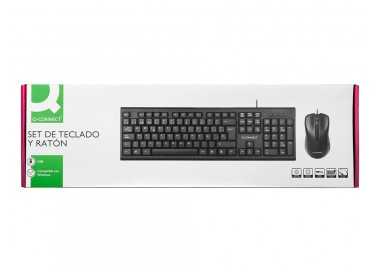 Set teclado y raton q-connect con cable color negro Set teclado y raton q-connect con cable color negro