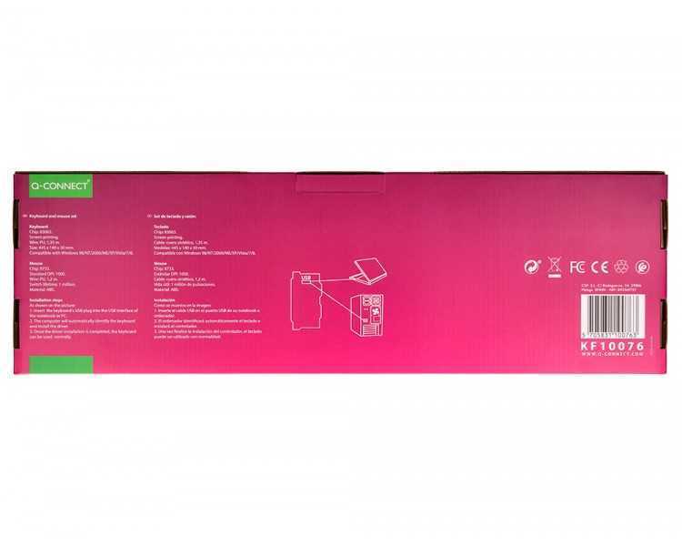 Set teclado y raton q-connect con cable color negro