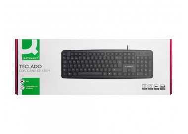 Teclado q-connect con cable 1,35 mt color negro Teclado q-connect con cable 1,35 mt color negro
