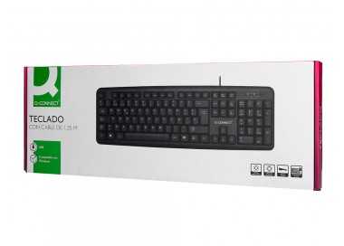 Teclado q-connect con cable 1,35 mt color negro Teclado q-connect con cable 1,35 mt color negro