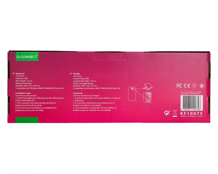 Teclado q-connect con cable 1,35 mt color negro