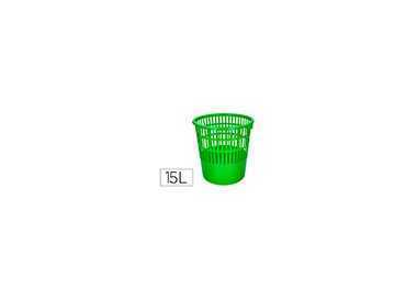Papelera plastico q-connect 15 litros rejilla color verde 285x290 mm Papelera plastico q-connect 15 litros rejilla color verde 285x290 mm
