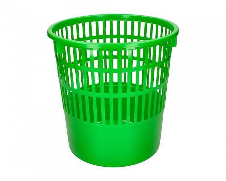 Papelera plastico q-connect 15 litros rejilla color verde 285x290 mm
