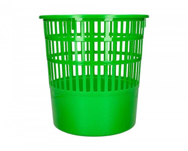 Papelera plastico q-connect 15 litros rejilla color verde 285x290 mm