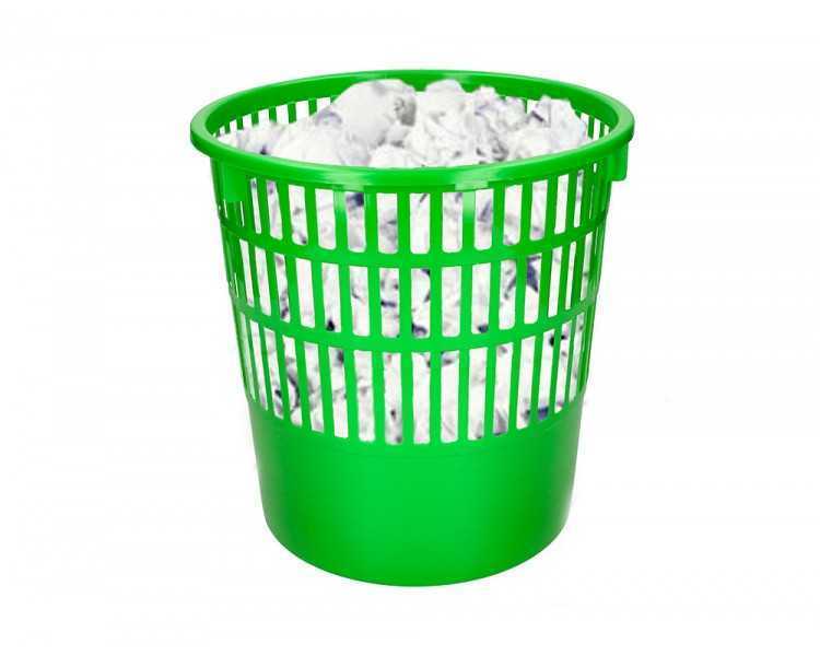 Papelera plastico q-connect 15 litros rejilla color verde 285x290 mm