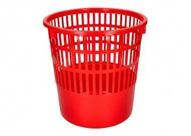 Papelera plastico q-connect 15 litros rejilla color rojo 285x290 mm