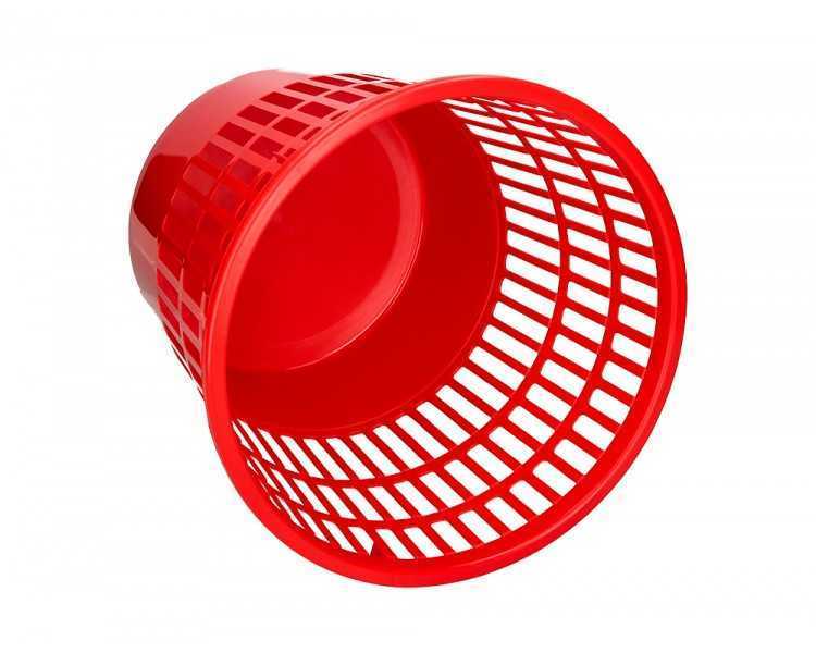 Papelera plastico q-connect 15 litros rejilla color rojo 285x290 mm