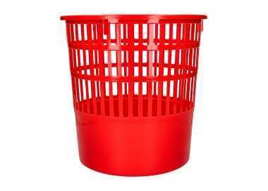 Papelera plastico q-connect 15 litros rejilla color rojo 285x290 mm
