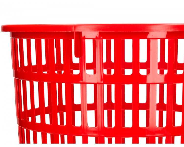 Papelera plastico q-connect 15 litros rejilla color rojo 285x290 mm
