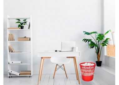 Papelera plastico q-connect 15 litros rejilla color rojo 285x290 mm