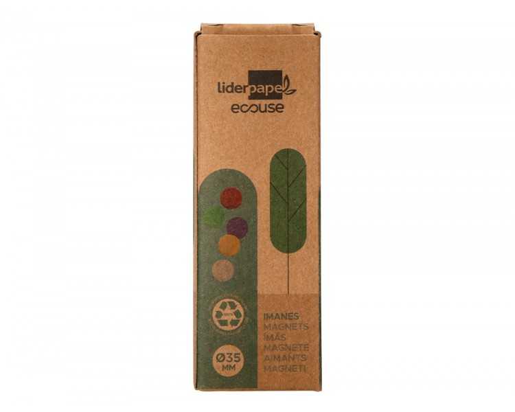 Iman para sujecion liderpapel ecouse pp reciclado para pizarra magnetica 35 mm caja de 10 unidades