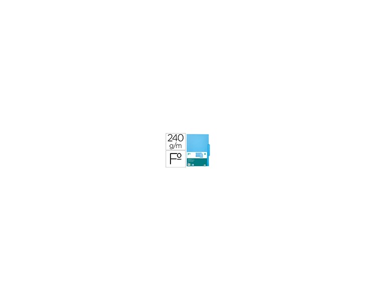 Subcarpeta cartulina liderpapel folio pestaña central 240g/m2 azul