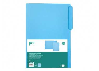 Subcarpeta cartulina liderpapel folio pestaña superior 240g/m2 azul