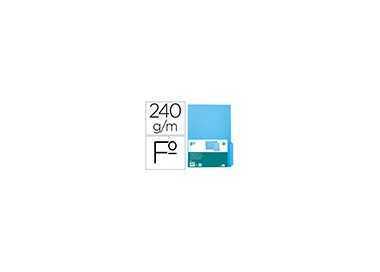 Subcarpeta cartulina liderpapel folio pestaña inferior 240g/m2 azul