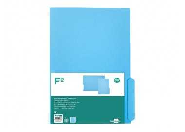 Subcarpeta cartulina liderpapel folio pestaña inferior 240g/m2 azul