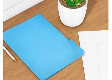 Subcarpeta cartulina liderpapel folio pestaña inferior 240g/m2 azul