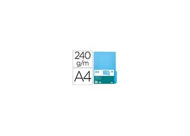 Subcarpeta cartulina liderpapel din a4 pestaña inferior 240g/m2 azul