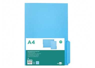 Subcarpeta cartulina liderpapel din a4 pestaña inferior 240g/m2 azul