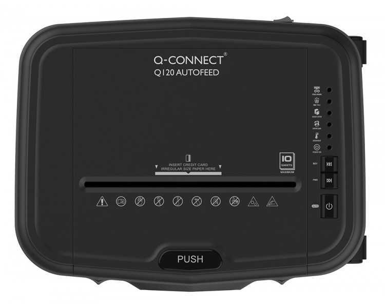 Destructora de documentos q-connect capacidad de corte 120 h auto / 10 h manual destruye grapas clips y