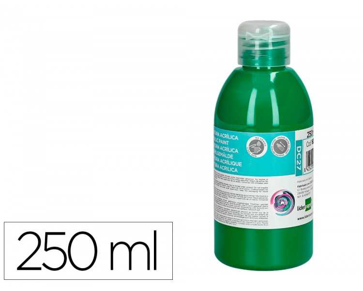 Pintura acrilica liderpapel bote de 250 ml verde oscuro
