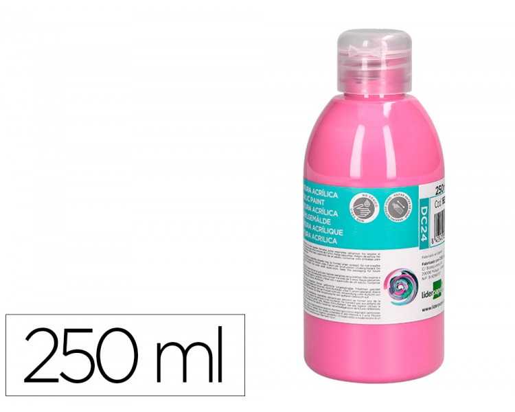 Pintura acrilica liderpapel bote de 250 ml rosa