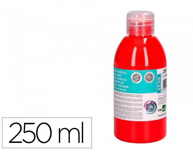 Pintura acrilica liderpapel bote de 250 ml rojo