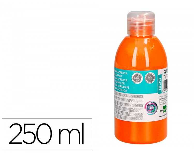 Pintura acrilica liderpapel bote de 250 ml naranja