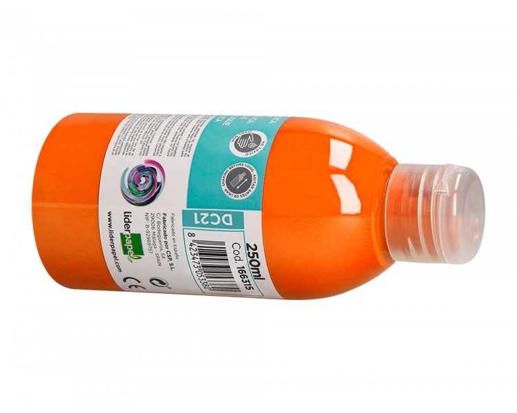 Pintura acrilica liderpapel bote de 250 ml naranja