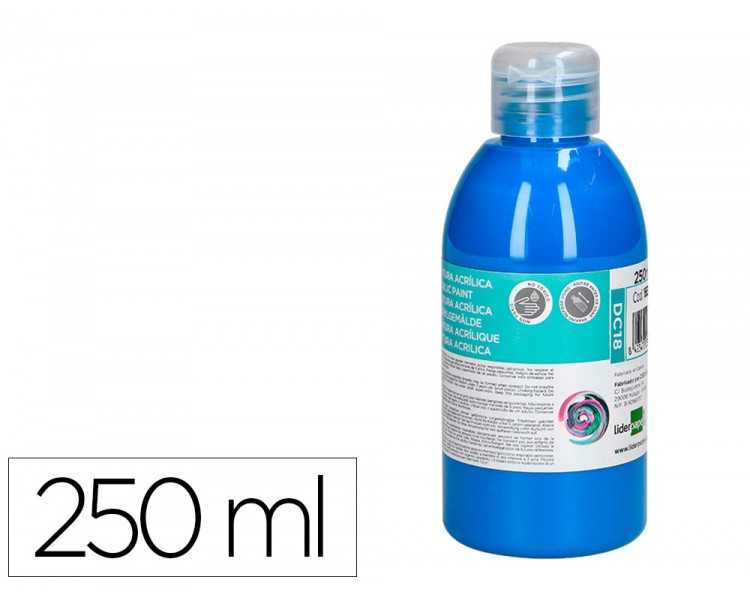 Pintura acrilica liderpapel bote de 250 ml cian