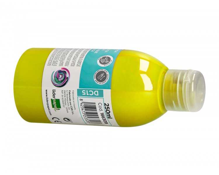 Pintura acrilica liderpapel bote de 250 ml amarillo